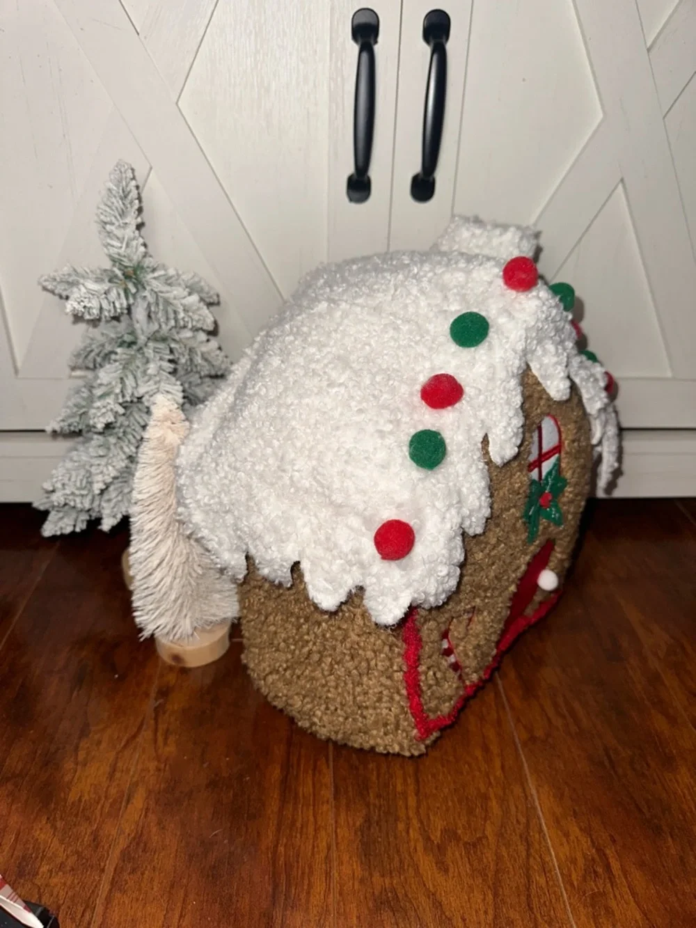 Holiday Gingerbread House Decorative Pillow